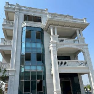 抚州 芝麻白花岗岩别墅外墙干挂效果展示