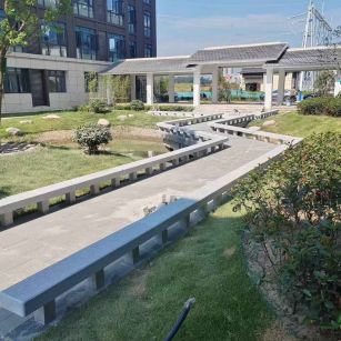 抚州 芝麻灰小区坐凳&栏杆安装效果