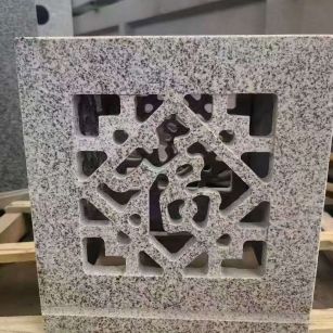 抚州 芝麻白花岗岩镂空雕花灯笼