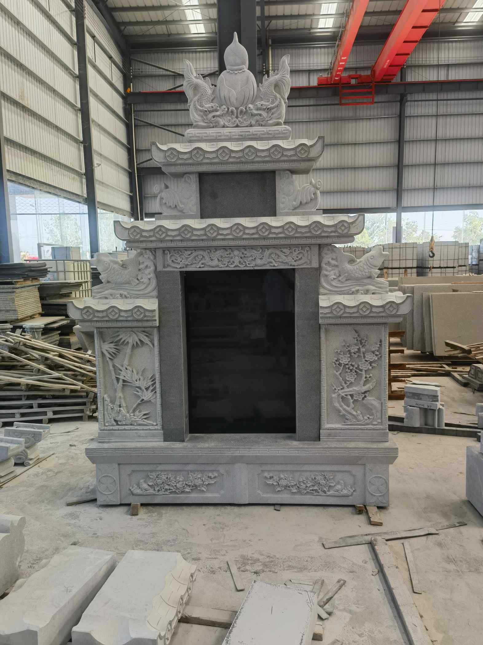 抚州 芝麻灰高档墓碑、土墓，一套也支持定做