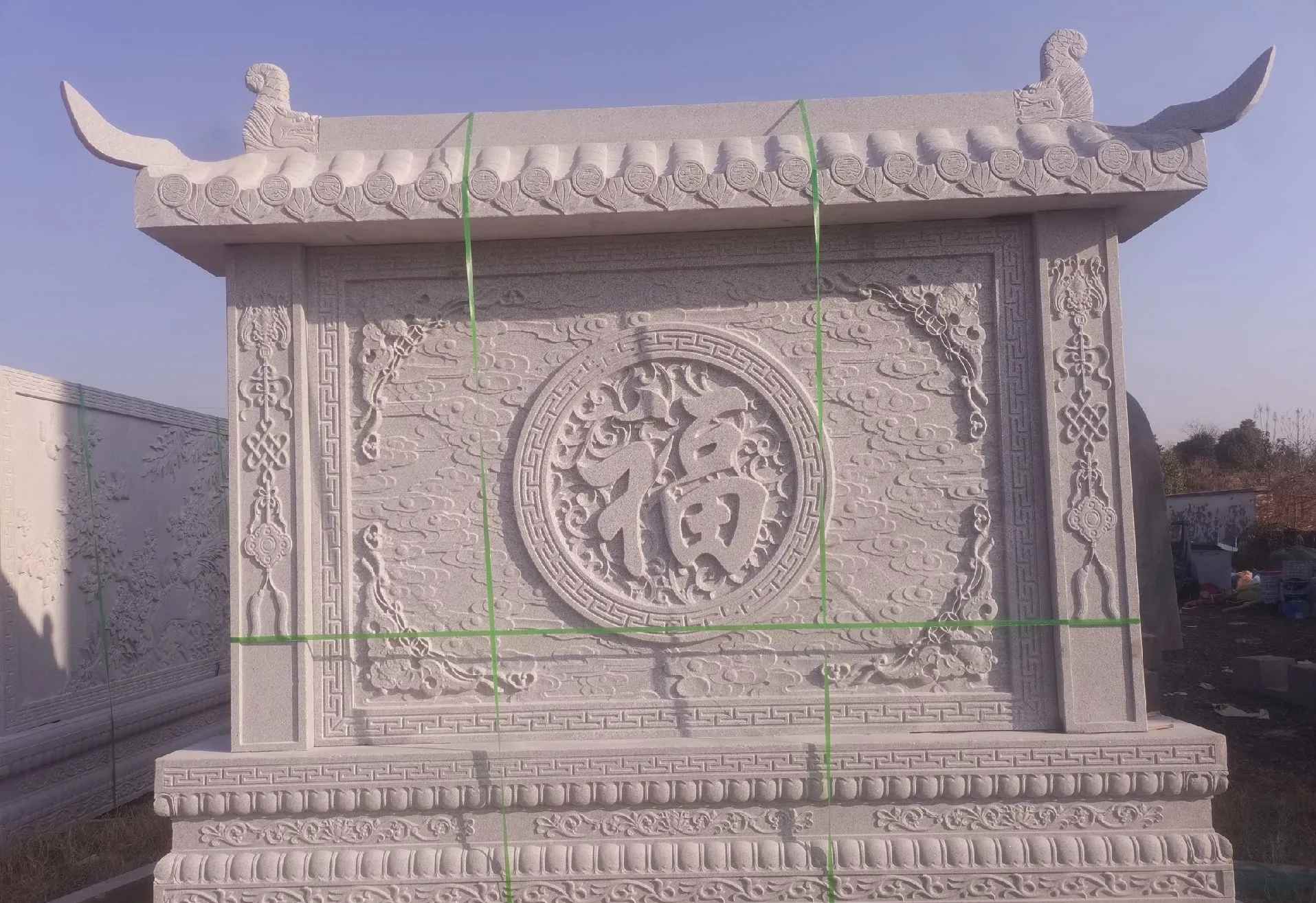 抚州 芝麻白花岗岩屏风，照壁，影壁
